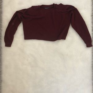 Burgandy cropped sweater